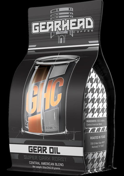 Gearhead Coffee - Gear Oil  Super Dark Roast Ground Coffee 12oz Bag