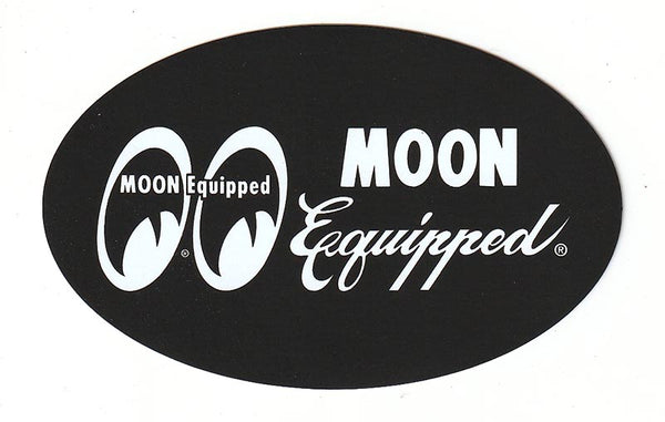 Moon Equipped Black Oval Sticker
