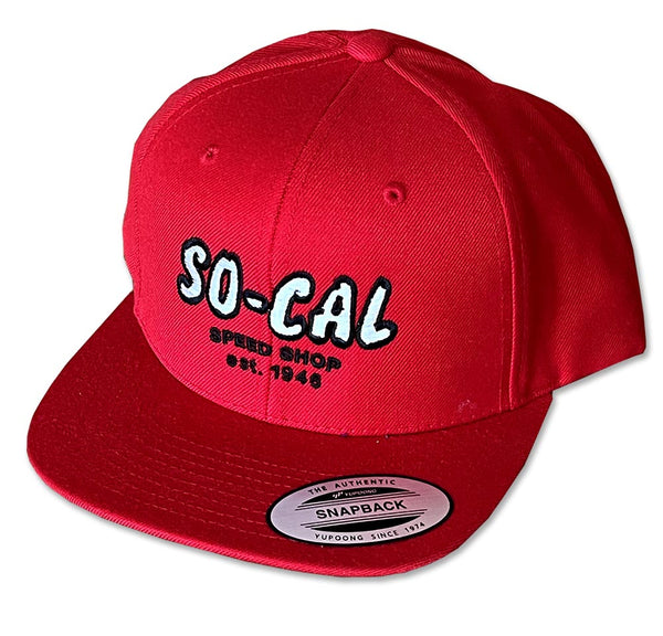 So-Cal Speed Shop Red Script Snap Back Hat