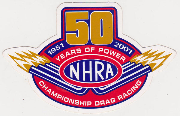 NHRA Drag Racing 50th Anniversary Sticker 