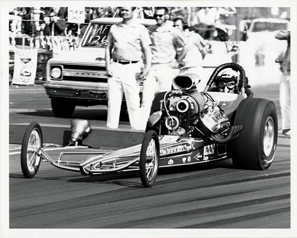 Smothers Brother's Beach Boys Top Fuel Dragster 8x10 Black and White Photo