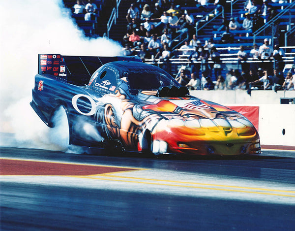 Scotty Cannon Oakley Mad Professor Funny Car 2003 Burnout 8x10 Color Photo