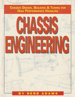 Book cover of 'Chassis Engineering' by Herb Adams with technical drawings on a light background.