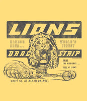 Lions Drag Strip T-Shirt artwork Yellow