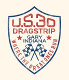 U.S. 30 Drag Strip Retro Recreation T-Shirt artwork