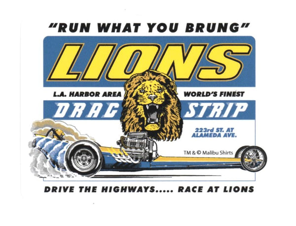 Lions Drag Strip Run What You Brung Vinyl Sticker 