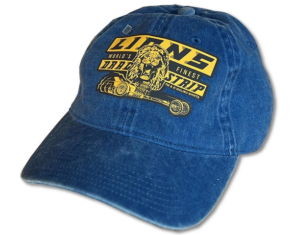 Lions Drag Strip Blue Adjustable Dad Hat - Front