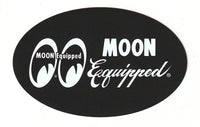 Moon Equipped Black Oval Sticker