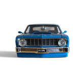 Jada Big Time Muscle 1:24 Die Cast 1964 Metallic Blue Ford Falcon Pro Street front view