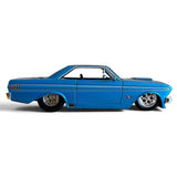 Jada Big Time Muscle 1:24 Die Cast 1964 Metallic Blue Ford Falcon Pro Street side profile view