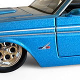 Jada Big Time Muscle 1:24 Die Cast 1964 Metallic Blue Ford Falcon Pro Street emblem