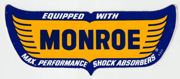 NOS Vintge Monroe Shock Absorber Sticker 1980s