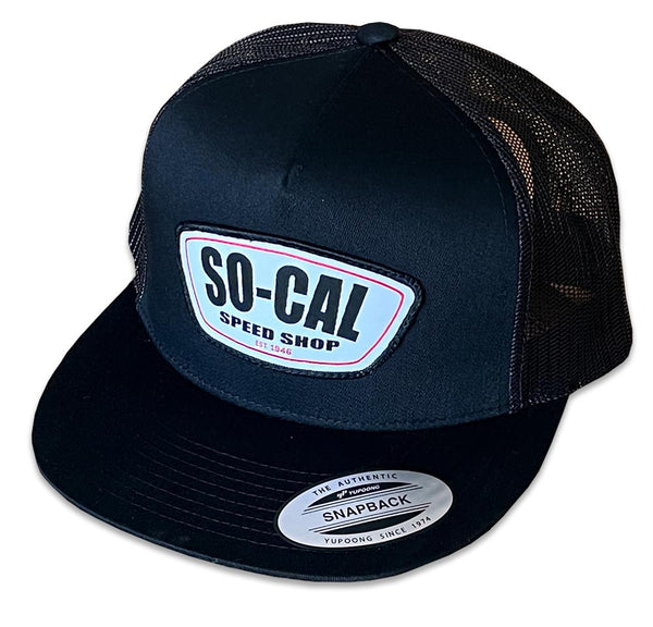 So-Cal Speed Shop Crest Black Snapback Trucker Hat