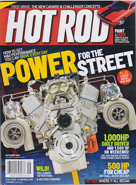 September 2006 Hot Rod Magazine Cover Twin-Turbo Engine