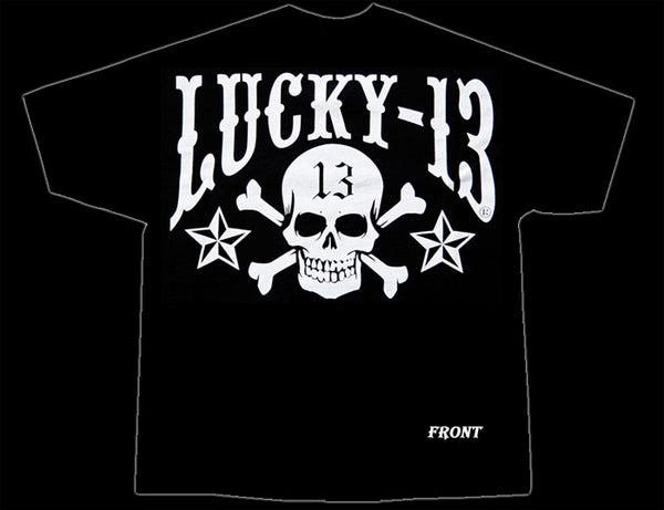Lucky 13 Skull and Stars T-Shirt - Nitroactive.net