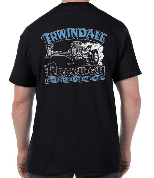 Irwindale Raceway Dragster T-Shirt Black Back - Nitroactive.neet