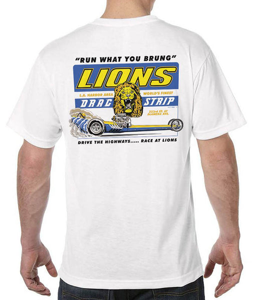 Malibu Shirts Race at Lions White T-Shirt Back - Nitroactive.net
