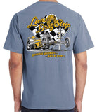 Lions Drive The Highway Drag Strip T-Shirt Blue Back - Nitroactive.net