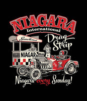 Malibu Shirts Niagara Drag Strip Black T-Shirt Artwork - Nitroactive.net