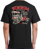 Malibu Shirts Niagara Drag Strip Black T-Shirt Back - Nitroactive.net