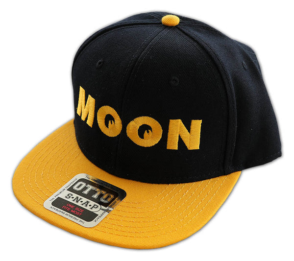 Moon Wool Flat Visor Hat Black and Gold Front - Nitroactive.net