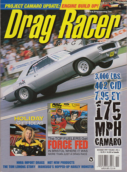 November 1999 Drag Racer Magazine Cover Camaro Wheelstand