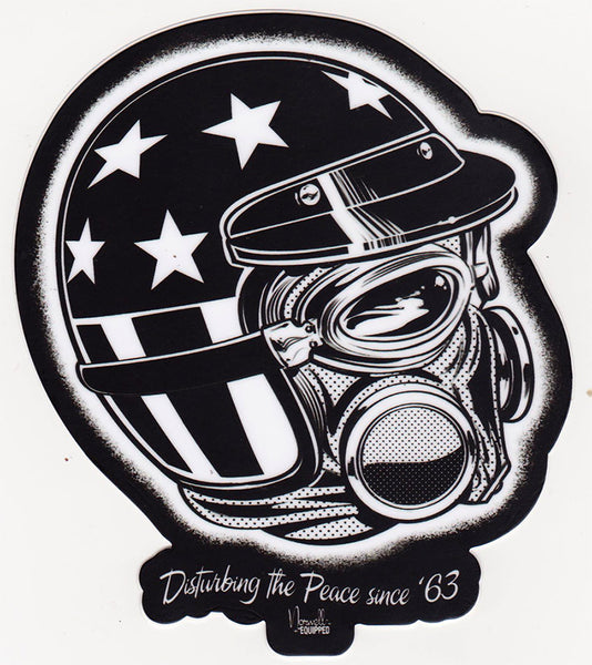 Norwell Equipped Disturbing the Peace Vintage Top Fuel Pilot  Die Cut Sticker