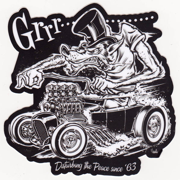 Norwell Equipped Die Cut Wolf Hot Rod Sticker 