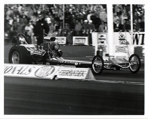Tom "Mongoose" McEwen Dragster 8x10 Black and White Photo 
