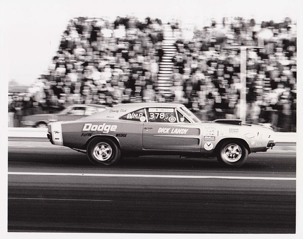 Dick Landy Dodge Charger 8x10 Black and White Photo