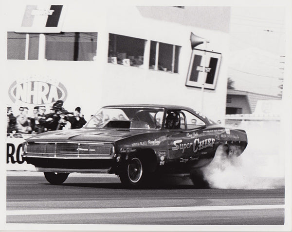 Don Beebe Super Chief Charger Funny Car 8x10 Black and White Photo