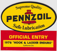 Pennzoil 1976 Hook and Ladder Enduro Sticker - Nitroactive.net