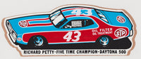 NOS Original STP Richard Petty 1974 Five-Time Champion Daytona 500 Sticker Dodge Charger