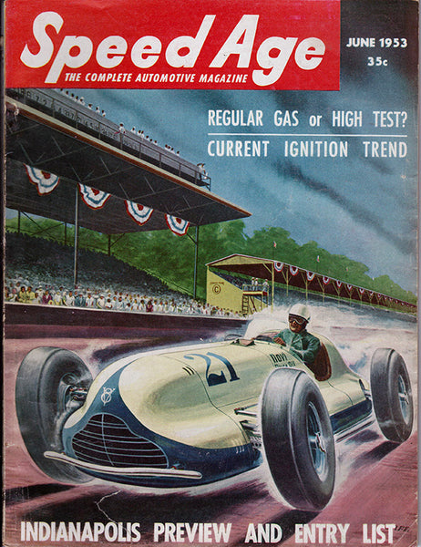 June 1953 Speed Age Magazine Cover Vintage Indy Car