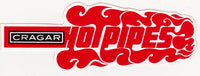 Original NOS Cragar Hot Pipes Sticker Red 1970s - Nitroactive.net