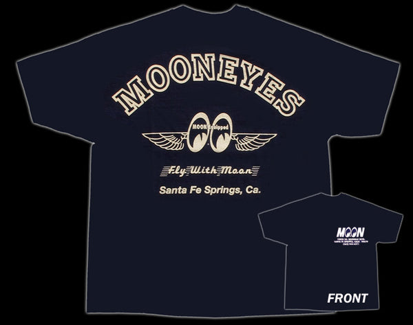 Moon Fly With Moon Navy Blue T-Shirt