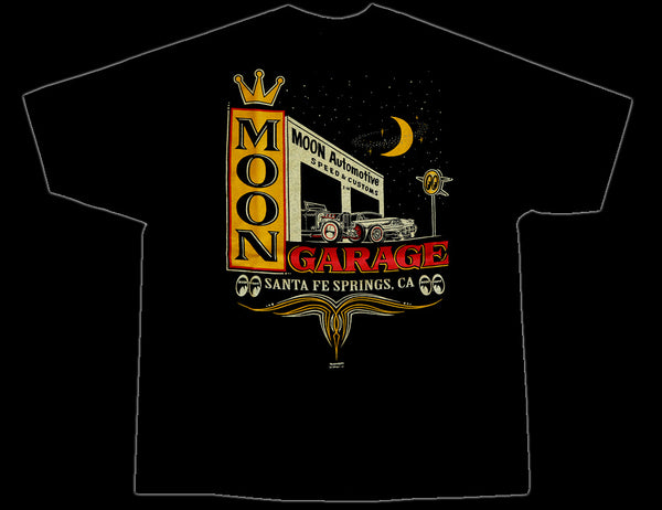 Moon Eyes Garage T-Shirt Black Back View