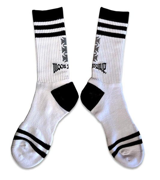 MOON Equipped Iron Cross Socks - White - Nitroactive.net