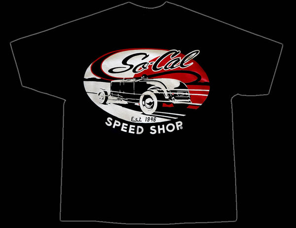 So-Cal Speed Shop Lakes Roadster Black T-Shirt front - Nitroactive.net 
