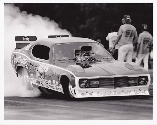 Ed McCulloch Revellution Funny Car Burnout B&W Photo