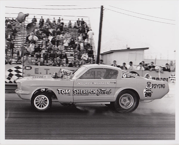 Snodgrass & Mahnken Mustang Funny Car 8x10 Black and White Photo
