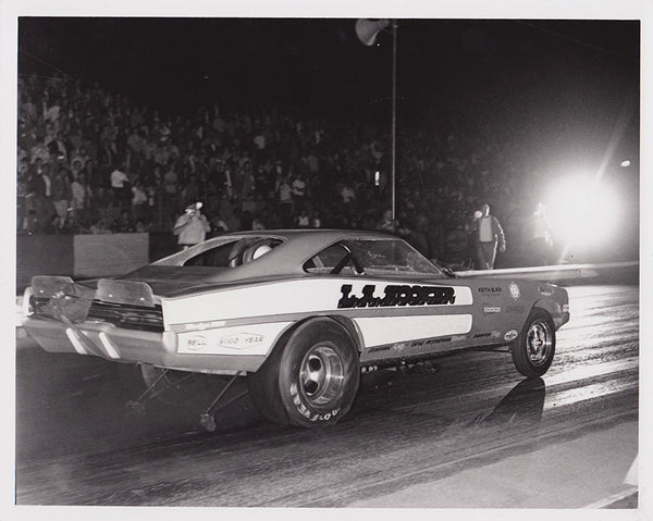 Vintage L.A. Hooker Dodge Charger Funny Car 8x10 Black and White Photo
